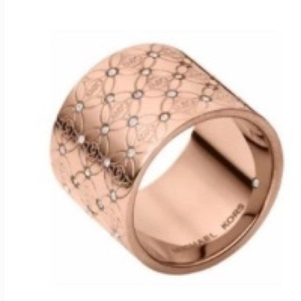 Michael Kors Barrel Logo Monogram Ring